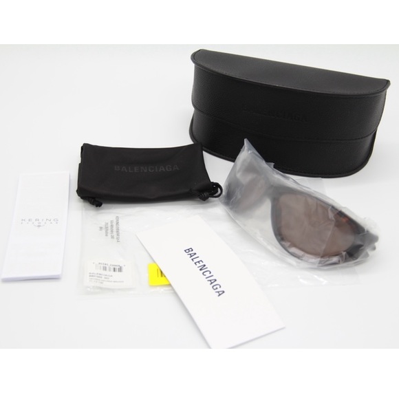 NEW BB0158S 002 SHIELD BALENCIAGA SUNGLASSES BB0158S BROWN - Picture 12 of 12